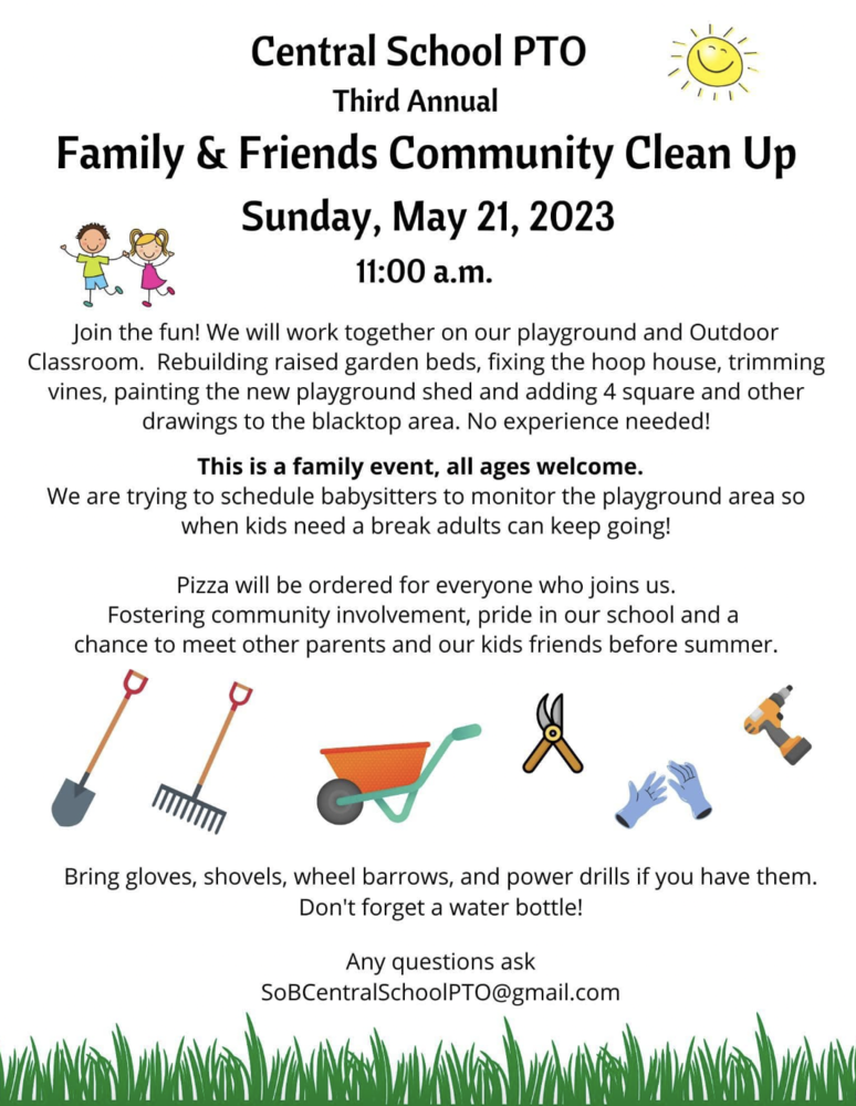 Family & Friends Clean Up Day at Central School.