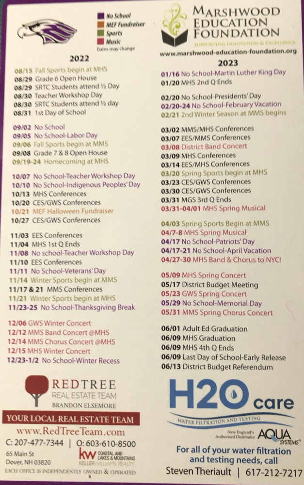 MEF School Year Calendar
