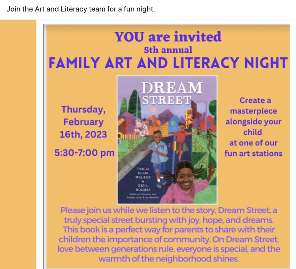 Central School Art and Literacy Night