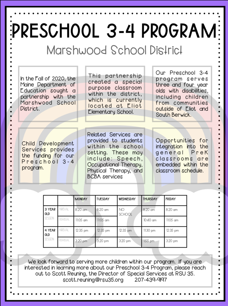 MSAD35 PRESCHOOL 3-4 PROGRAM