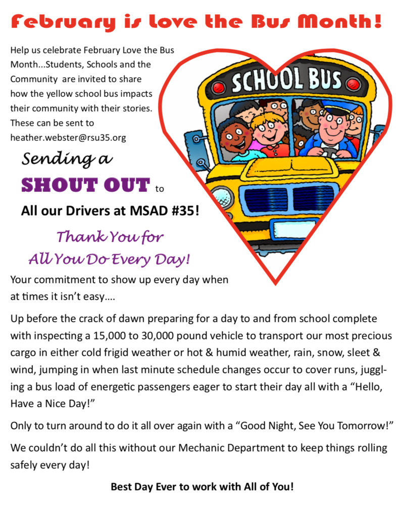 February is Love the Bus Month!